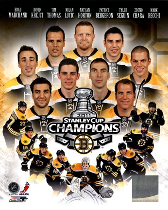 Framed Boston Bruins 2011 NHL Stanley Cup Championship Composite Print