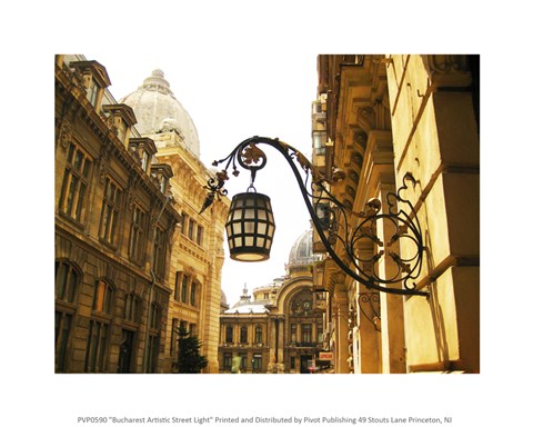 Framed Bucharest Artistic Street Light Print