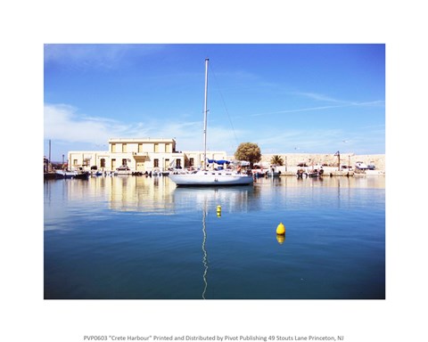 Framed Crete Harbour Print