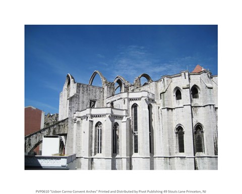 Framed Lisbon Carmo Convent Arches Print