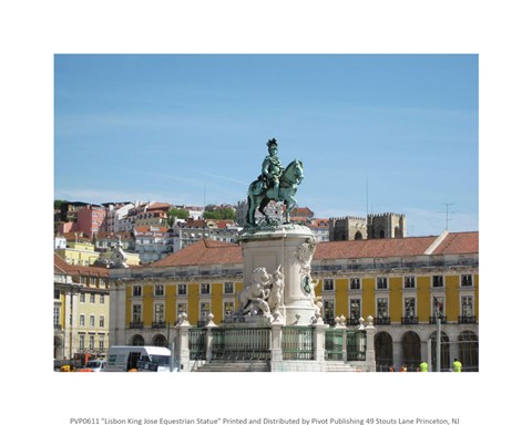 Framed Lisbon King Jose Equestrian Statue Print