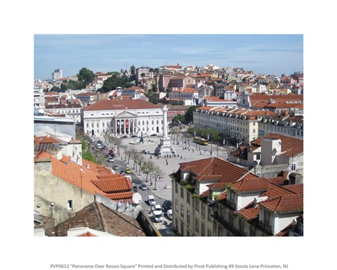 Framed Panorama Over Rossio Square Print