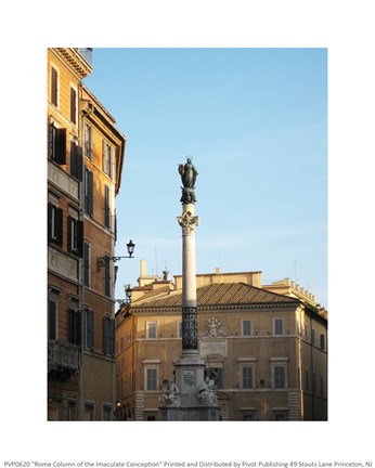 Framed Rome Column of the Imaculate Conception Print