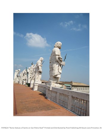 Framed Rome Statues of Saints on San Pietro on Roof Print
