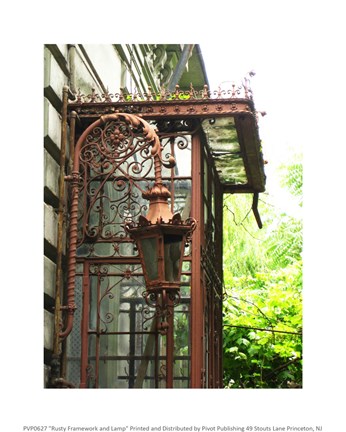 Framed Rusty Framework and Lamp Print