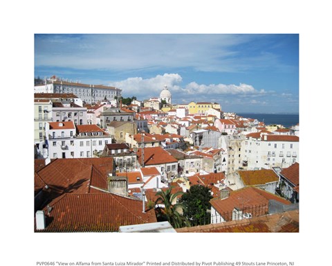 Framed View on Alfama from Santa Luiza Mirador Print