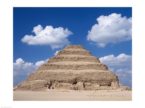 Framed Step Pyramid of Zoser, Sakkara, Egypt Print