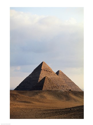 Framed Pyramids on a landscape, Giza, Egypt Print