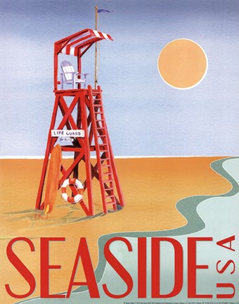 Framed Beach Watch I Print
