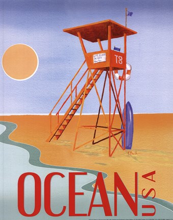 Framed Beach Watch II Print