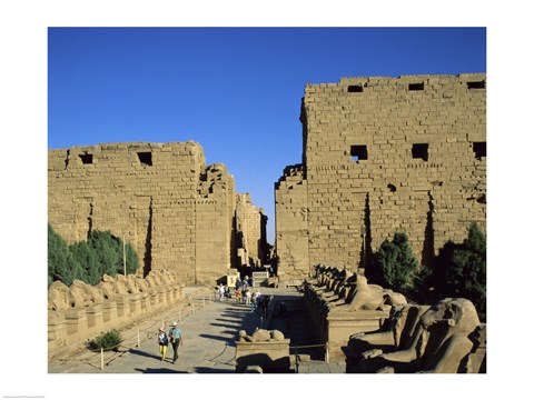 Framed Avenue of the Sphinxes, Temples of Karnak, Luxor, Egypt Print