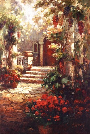 Framed Courtyard Romance Print