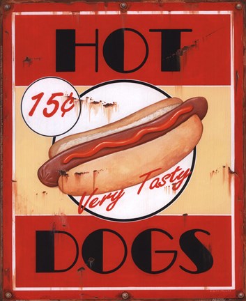 Framed Hot Dogs Print