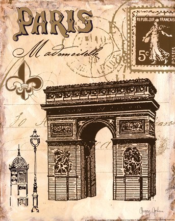 Framed Paris Collage II Print