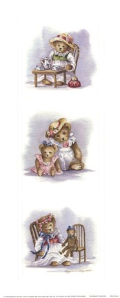 Framed Girls Bears Playing Print