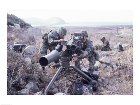 Framed United States Marines Tow Anti-Tank Weapons Print