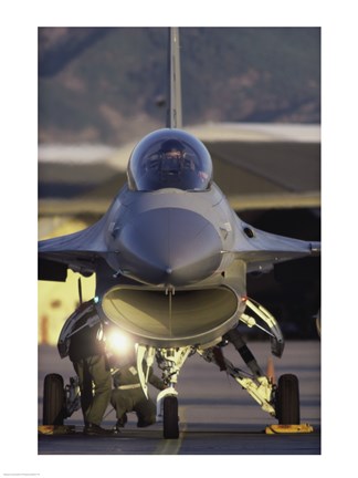 Framed General Dynamics F-16 Falcon Jet Fighter Nose Print