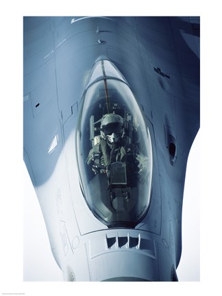 Framed F-16 Falcon Fighter Jet Print
