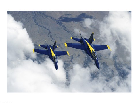 Framed U.S. Navy Blue Angels F-18 Hornets photography Print