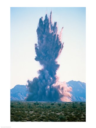 Framed Explosion on land Print
