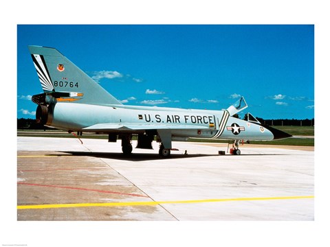 Framed Side profile of a US Air Force airplane Print