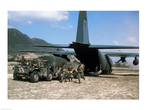 Framed EC-130E Unloading Print