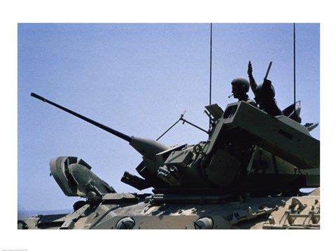 Framed M-242 25MM Cannon on M-2 CFV Print