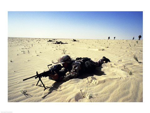 Framed Saudi Arabia: Members of the 1st BN During Desert Shield Print
