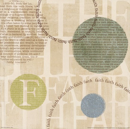 Framed Circle of Words - Faith Print
