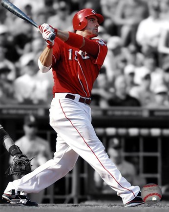 Framed Joey Votto 2011 Spotlight Action Print