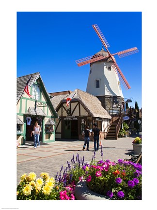 Framed Windmill on Alisal Road, Solvang, Santa Barbara County, Central California, USA Print