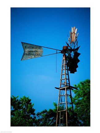 Framed Low angle view of an industrial windmill, Winterset, Iowa, USA Print