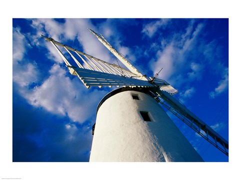 Framed Low angle view of a traditional windmill, Ballycopeland Windmill, Millisle, County Down, Northern Ireland Print