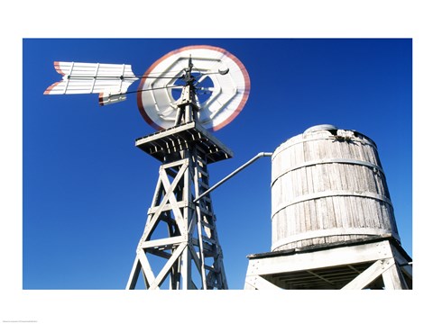 Framed USA, Texas, San Antonio, Tower of the Americas, low angle of old windmill Print