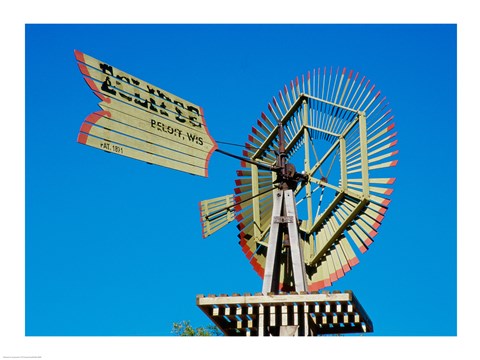 Framed Low angle view of an industrial windmill Print
