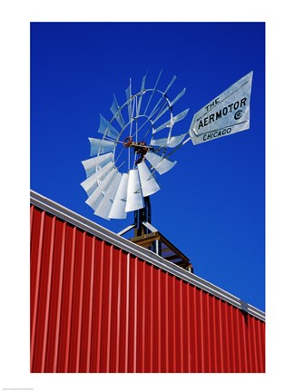 Framed Close angle view of a windmill at American Wind Power Center, Lubbock, Texas, USA Print