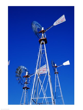 Framed Low angle windmill at American Wind Power Center, Lubbock, Texas, USA Print