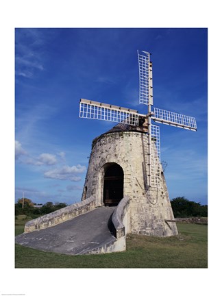 Framed Windmill at the Whim Plantation Museum, Frederiksted, St. Croix Vertical Print