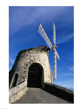 Framed Windmill at the Whim Plantation Museum, Frederiksted, St. Croix Closeup Print