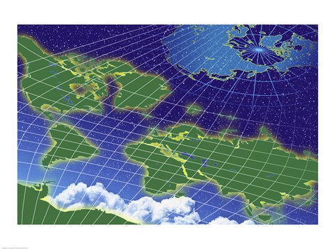 Framed Close-up of a world map Print