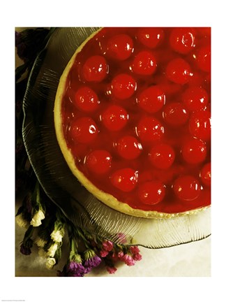 Framed Close-up of a cherry covered cheesecake Print