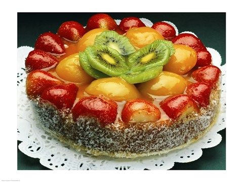 Framed Close-up of a cheesecake Print