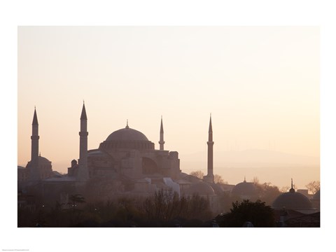 Framed Museum at sunrise, Aya Sofya, Istanbul, Turkey Print