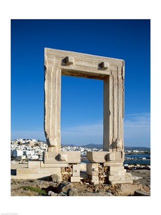 Framed Portara Gateway, Temple of Apollo, Naxos, Cyclades Islands, Greece Print
