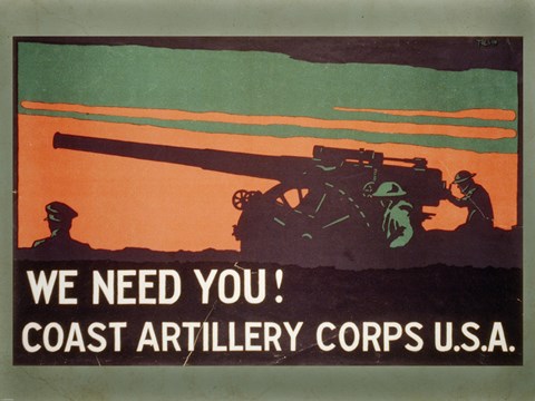 Framed Coast Artillery Corps Print