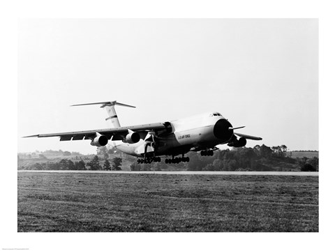 Framed Military airplane taking off, C-5 Galaxy Print