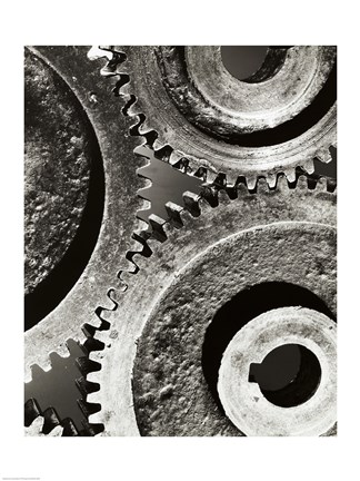 Framed Close-up of interlocked gears Print