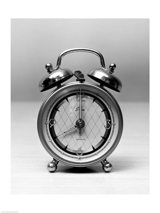 Framed Close up of vintage alarm clock Print