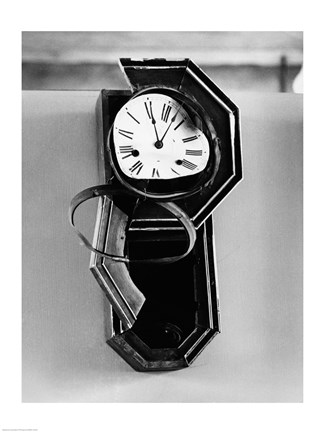 Framed Clock from Nagasaki, stopped at 11:02 AM, August 9, 1945 at the moment of the Atomic Bomb explosion,  Nagasaki, Japan Print