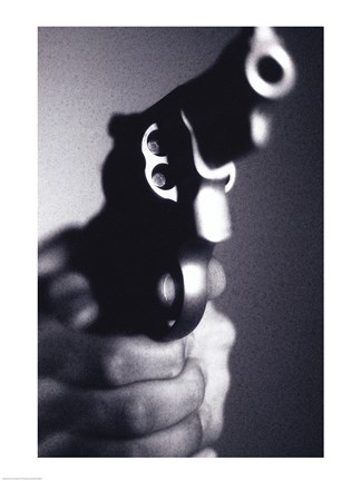 Framed Close-up of a person holding a handgun Print